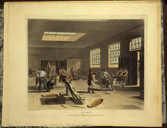 Ruuvipuristimet Royal Mint in the Towerissa, julkaisija R. Ackerman, 1809